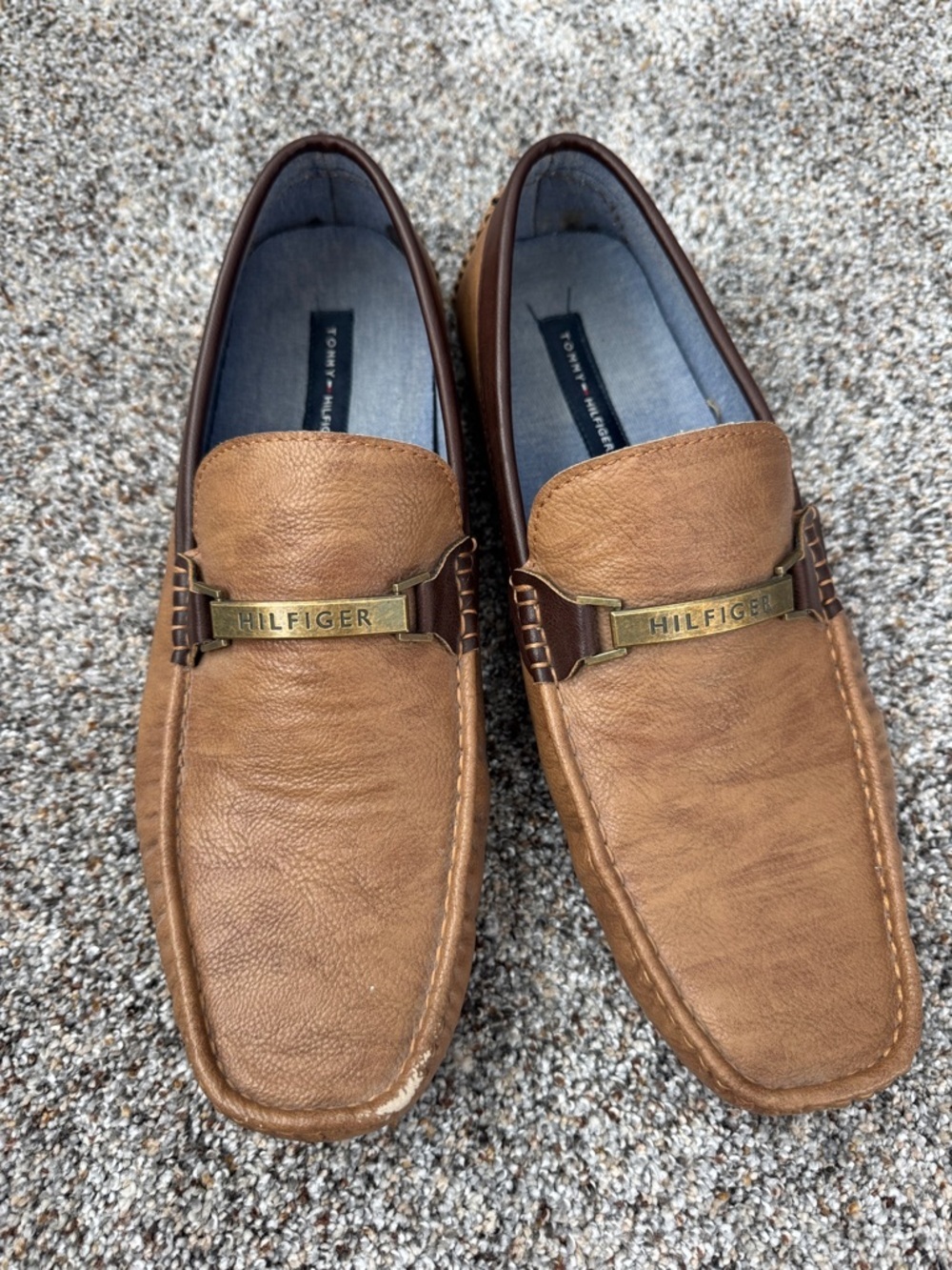 Tommy Hilfiger Tan/Brown Leather Slip-On Loafers